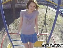 Crazy Ruslana having sex on spy glasses outdoor