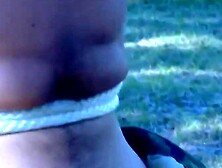 Bondage Submissive's Scrotum Ripped By Dominant Mistress