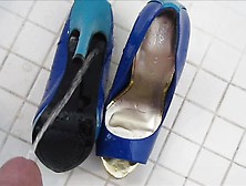 Blue & Gold Mossimo High Heels Cummed