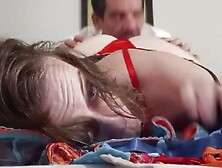 001 - Fuck Me in my Red Satin Lingerie (Bra, Thong, Garter Belt) and Clohted in My Black Satin Tight Dress