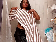 Naked Indian Maid Cleans The Toilet And Shower - Horny Desi Maid Big Ass Without Panties