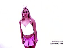 Teen Bunny In Pink Gets Banged & Rims At Audition (18+)