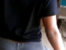 She's got a phat little booty in them sweat pants.