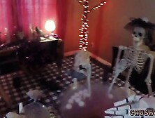 Hd teen solo ass and super slim anal Swalloween Fun