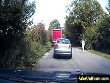 British Amateur Doggystyled On Bonnet By Cop