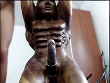 After preparing her butt with some anal beads, this lustful knob-starving honey bangs a statue