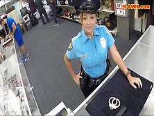 Police Officer With Huge Boobs Got Fucked In The Backroom