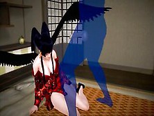 Nyotengu Fucks Blue Penis Outline