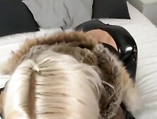 Blonde in Black Puffy Jacket Sex