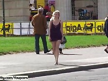 Hawt Blond Stripped In Public Streets