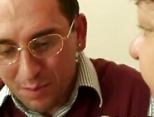 Two dudes seduce mature fatty