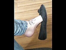 Pixie Nixx Flashes her Soles/ Dangles her Flats in a Public Waiting Room!