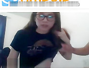 Omegle - Hot nerdy teen 18+ suck and fuck live