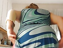 Gangstazz kitchen masturbation w dildo, fat fits, closeup ass, hanging balls