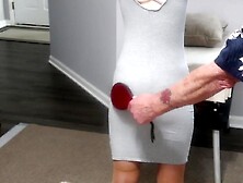 DSC12-6) Small Spinner Reagan Reid SADOMASOCHISM Spank, Paddle and Cane + Old Chap Banging Her with Creampie