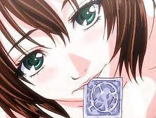 Lovely anime maid gives oral sex