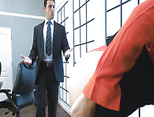 Ryan Driller bangs beautiful blonde babe in the office