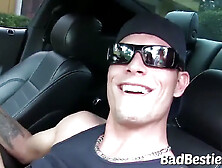 Lustful car wash chicks fellating cock and screw