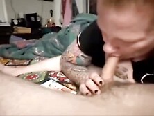 overweight bitch SpiderMitten sucking dick like a professional