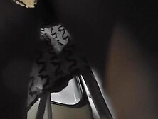 Candid upskirt mov shows a-line skirt on petite ass