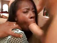 Ebony Slut Anal Creampied By Three Studs