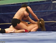 Nude fight club backstage with Kerry Louise and Peaches.