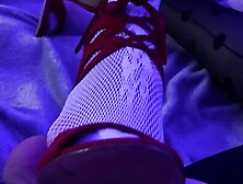 Footjob in Heels (Trailer) and white catsuit