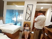 Lick the navel and pussy of a beautiful slut! He poured the drink into her navel and drank.  1