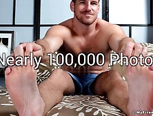 Tired Jock Bax Rubs And Relaxes His Beautiful Size 8 Feet