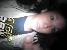 Pov spotlight blowjob by hungry brunette