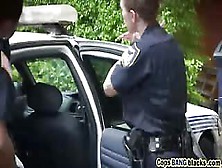 Black Guy Forced By Cops Into Threesome Outdoors