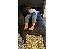 Bonie and Clyde's Masturbation Foreplay Couch Jeans Trembling Twitch Moaning Multiple Orgasm Pussy