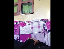 Hubby masturbating in the living room without being seen