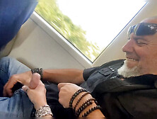 Public Train Sex Accident - Blonde MILF Handjob & Cumshot in Spanish HD