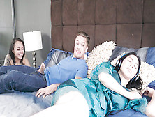 Holly Hendrix rides Kyle's cock with her little asshole