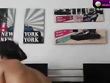 Dina 10 plays with rubber cock on webcam