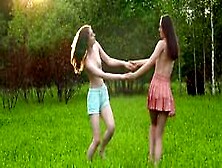 Beauty-Angels - Alice Kingsly & Flicka Luchik - Hot Chicks Lick Clits In Field