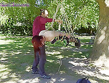 Park Suspension #3 - Girl Tied In A Tie & Suspended From A Tree With Car Toon