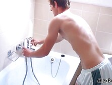 Fit Young Blond Twink Masturbates In The Bath And Savors His Delicious Load