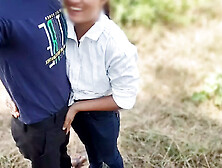 Indian Desi College girlfriend fuck outdoor in jungal, college lover couple (Hindi audio)