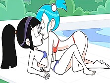 Kinky Blue-haired Cartoon Bulma Seduced And Banged Shy