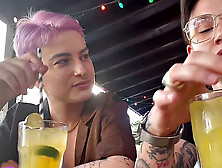 Lesbian inked queer fingers babe pussy at home