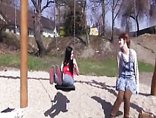 Lesbian Teen Outdoor Oral