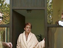 Redhead granny gets 3some with BBC and white cock