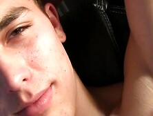 Skinny bum driller jacks off his hairy rod and cums solo