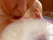 Insane bukkake with slender Asian cutie