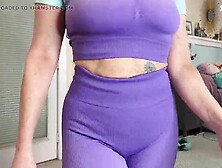 Hot Blond Mother I'd Like To Fuck Gym Workout Clothing Try On - Tabithaxxx