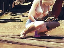 Dragon Ball Anime - C18 with a dildo