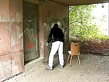 German couple secretly fuck outdoors trying not to get caught