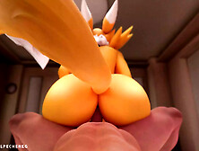 Furry MILF Renamon Pounded Hard and Creampied -Mix of